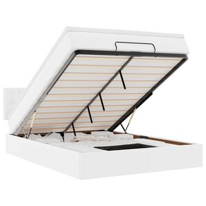 vidaXL Osmanų lova su čiužiniais ir LED, 140x200cm, dirbtinė oda