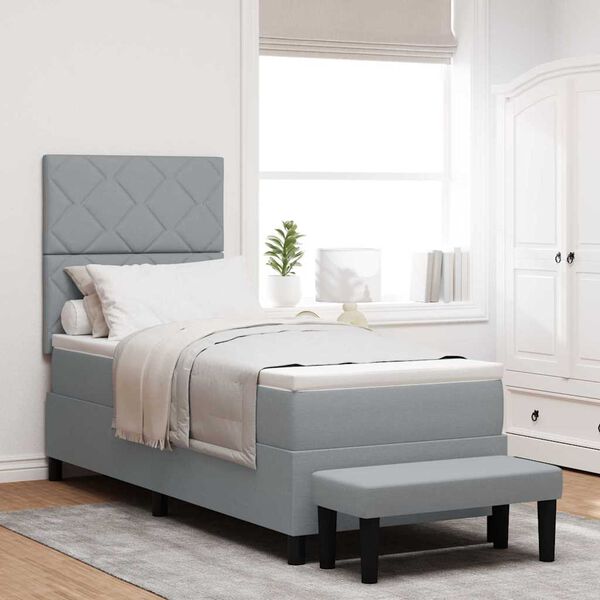 vidaXL Kiemas lova su galvūgalio &Scaron;viesiai pilka 80 x 200 cm audinys