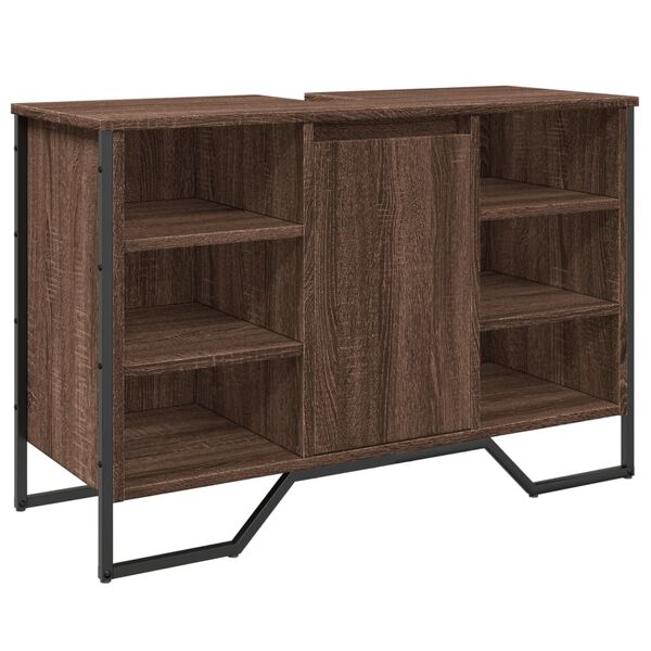 vidaXL Spintelė praustuvui, ruda ąžuolo, 91x35x60cm, apdirbta mediena