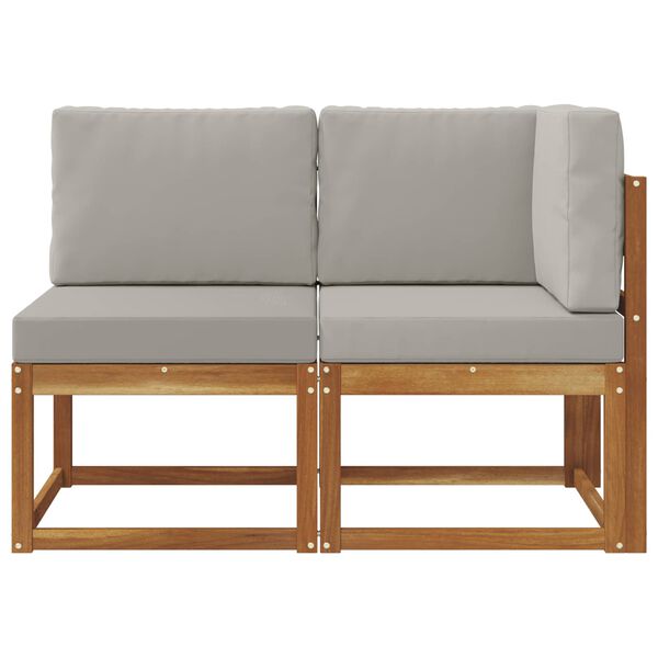 vidaXL Lauko vidurinė ir kampinė sofa su pagalve 2 Vienetas