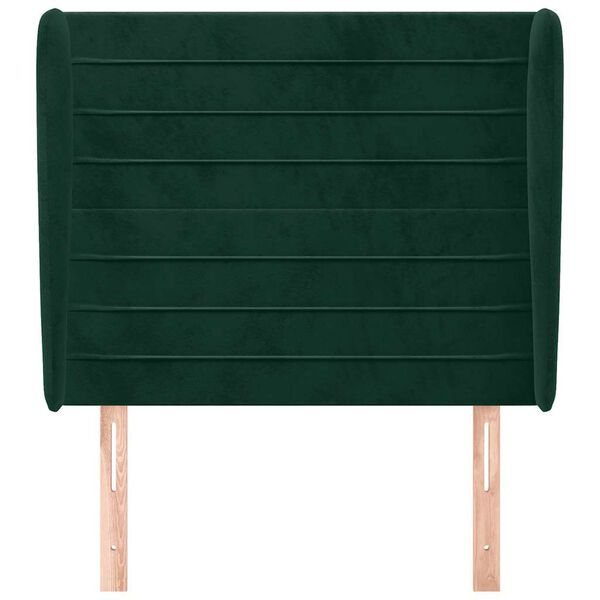 vidaXL Galvūgalis su auselėmis, žalias, 83x23x118/128cm, aksomas