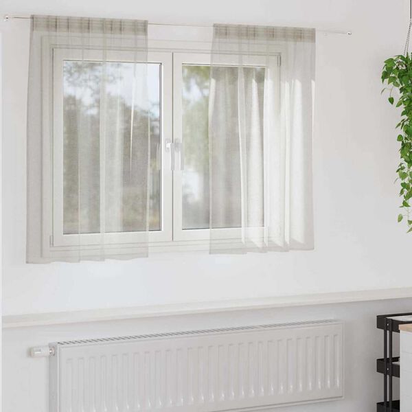 vidaXL Voile Užuolaida 2 pcs Kreminė 140 x 140 cm Poliesteris