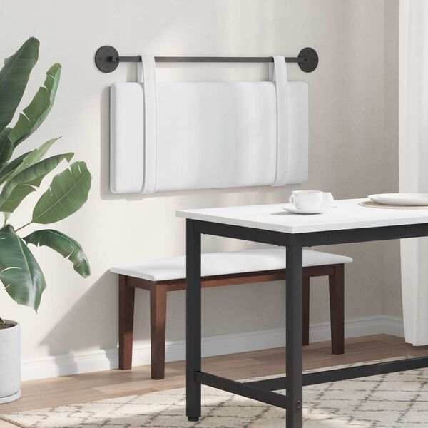 vidaXL Kabantysis galvūgalis Paprastas Baltas 100 x 55 x 5 cm audinys