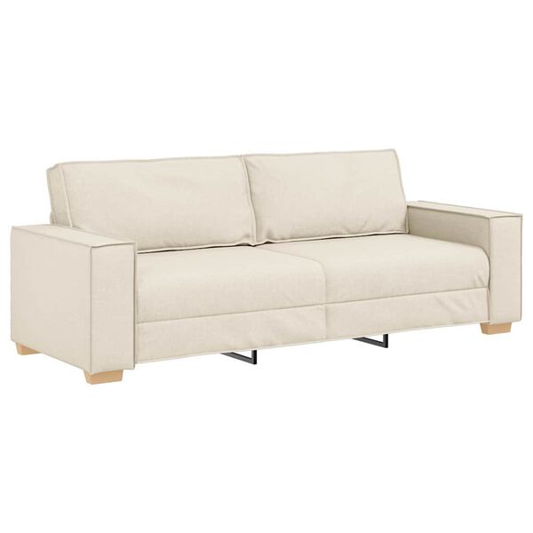 vidaXL 3-Vietis Sofa Smėlio 220 cm Lino mi&scaron;inio audinys