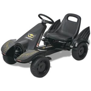 vidaXL Pedalais minamas kartingas su reguliuojama sėdyne, juodas