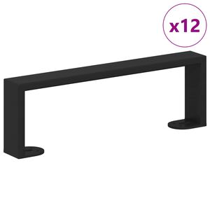 vidaXL Baldų kojelės 12 pcs Juoda 311 x 40,5 x 100 mm Geležis