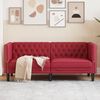 vidaXL Dvivietė chesterfield sofa, raudonojo vyno sp., dirbtinė oda