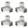 vidaXL Stulpų sujungimai, 4vnt., 81x81mm, metalas, Y formos