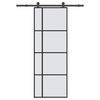 vidaXL Stumdomos durys su įrangos rinkiniu, 76x205cm, ESG ir aliuminis