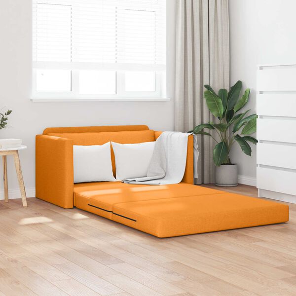 vidaXL Sofa lova 110cm Tamsiai geltona audinys