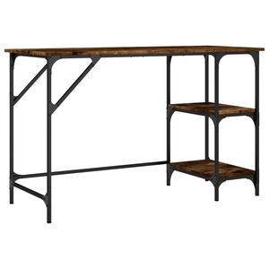 vidaXL Ra&scaron;omasis stalas, dūminio ąžuolo, 120x50x75cm, metalas/mediena