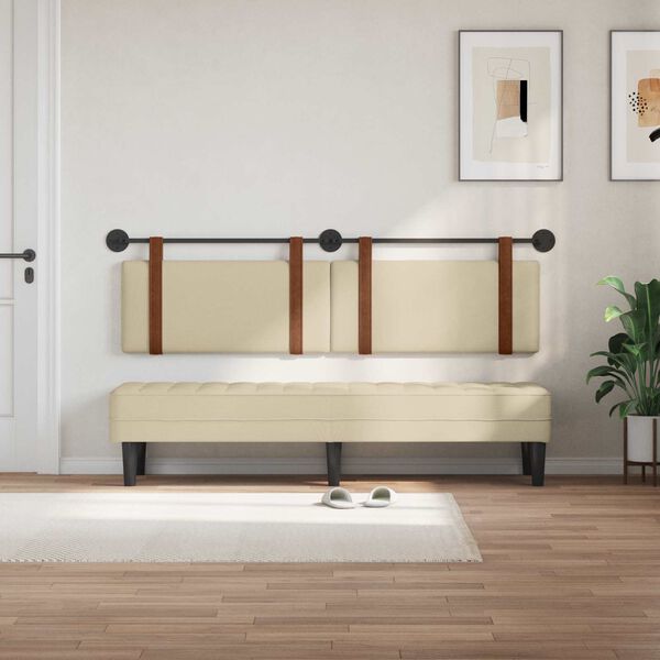 vidaXL Kabantysis galvūgalis Kreminė 170 x 55 x 5 cm Antikinis PU