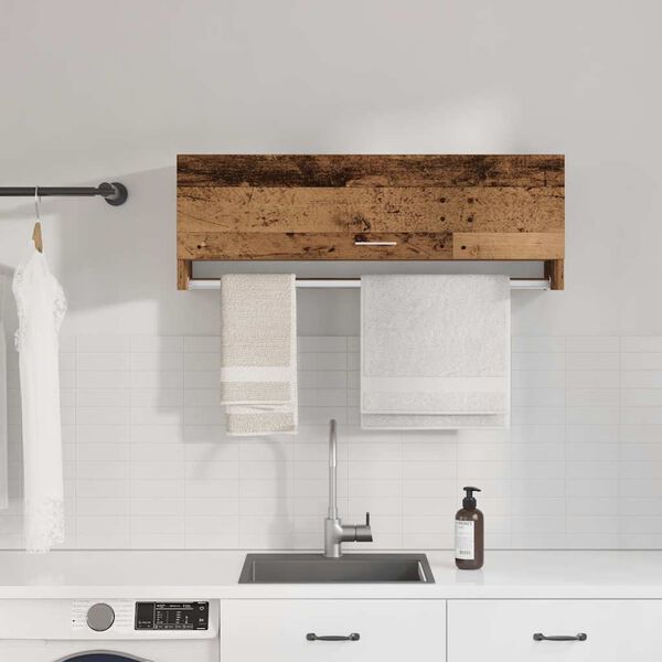 vidaXL Spinta Old Wood 100x32,5x35 cm Engineered Wood