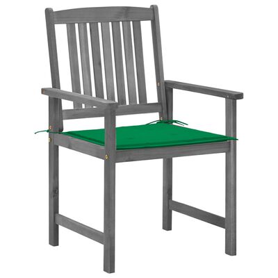 vidaXL Sodo kėdės su pagalvėlėmis, 2vnt., pilkos, akacijos masyvas