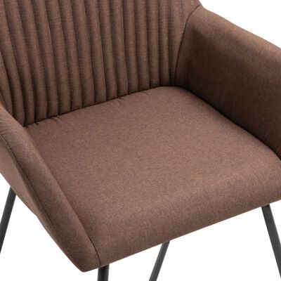 vidaXL Valgomojo kėdės, 6 vnt., rudos, audinys (3x249810)