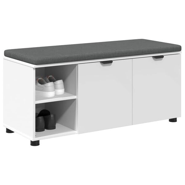 vidaXL Koridoriaus suolas su pagalve Baltas 100 x 38 x 46 cm