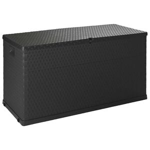 vidaXL Sodo daiktadėžė, antracito spalvos, 120x56x63cm, PP ratanas