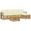 vidaXL Lauko sofos komplektas 6 pcs Balta ir kreminė 59 x 59 x 37 cm