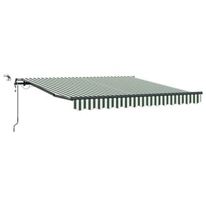 vidaXL I&scaron;traukiama markizė Žalia ir balta 350 x 250 cm Poliesteris