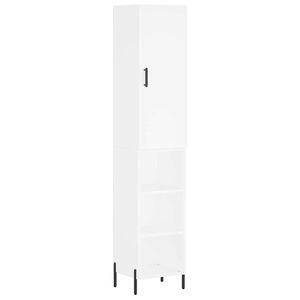 vidaXL Komoda, baltos spalvos, 34,5x34x180cm, apdirbta mediena