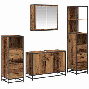 vidaXL Vonios baldų rinkinys 4 vnt. Senovinis medis 90 x 33 x 60 cm