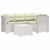 vidaXL 4 Vietų Sodo Sofa su Pagalvėlėmis Ratanų Imitacija PP Balta
