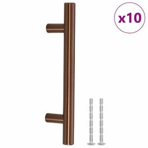 vidaXL Spintelės rankenėlės, 10vnt., bronzinės, nerūdijantis plienas