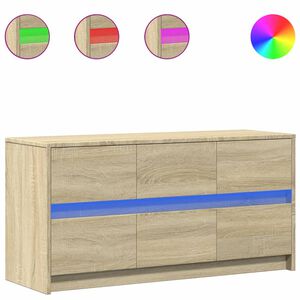 vidaXL Televizoriaus spintelė su LED, ąžuolo, 100x34x50cm, mediena