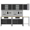 vidaXL Darbo spintos rinkinys su stalčių 10 pcs Juoda ir pilka
