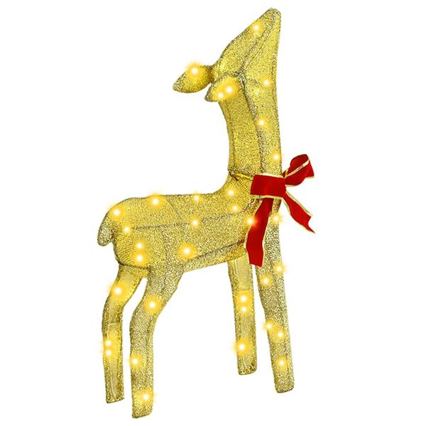 vidaXL Elnių Šeima 3 pcs Šilta balta 68 x 26 x 127 cm audinys