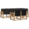 vidaXL Lauko sofos komplektas su pagalve 7 pcs Balta ir juoda