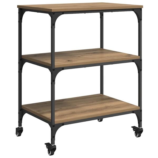 vidaXL Virtuvės vežimėlis Amatininkų ąžuolas 60 x 41 x 76 cm