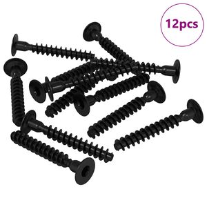 vidaXL Lizdas su dangteliu varžtas 12 pcs Juoda M5 x 40 mm Geležis