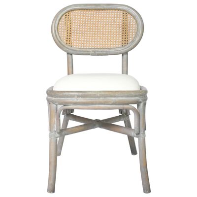 vidaXL Valgomojo kėdės, 2vnt., pilkos spalvos, linas