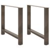 vidaXL Valgomojo stalo kojos, 2 vnt., natūralaus plieno, 90x(72-73) cm, plienas