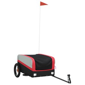 vidaXL Dviračio priekaba, juodos ir raudonos spalvos, 30kg, geležis