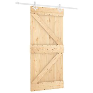 vidaXL Slankios durys Natūrali ir Balta 90 x 210 cm