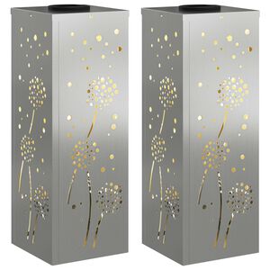 vidaXL Saulės LED &scaron;aligatvio &scaron;viesa 2 vnt. &Scaron;ilta balta 18 x 18 x 50 cm