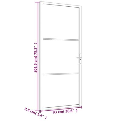 vidaXL Vidaus durys, juodos, 93x201,5cm, matinis stiklas ir aliuminis