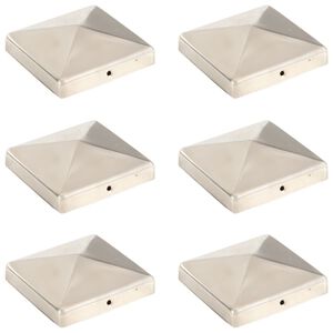 vidaXL Tvoros stulpų dangteliai, 6vnt., 101x101mm, nerūdijantis plienas
