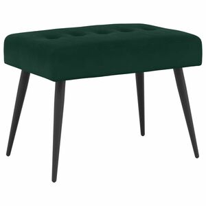vidaXL Suoliukas su mygtukų įsiuvais Tamsiai žalia 60 x 40 x 45 cm
