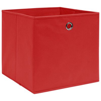 vidaXL Daiktadėžės, 10vnt., raudonos spalvos, 32x32x32cm, audinys