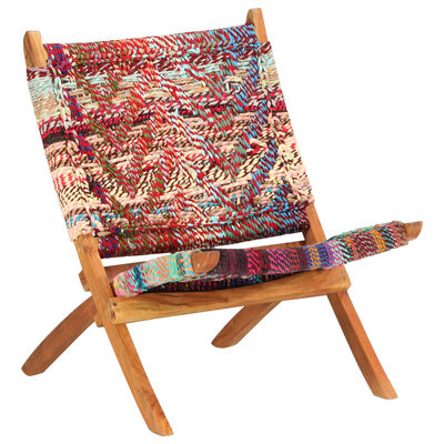 vidaXL Sulankstoma kėdė, įvairių spalvų, chindi audinys