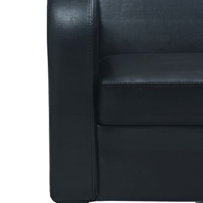 vidaXL Trivietė sofa, dirbtinė oda, juoda