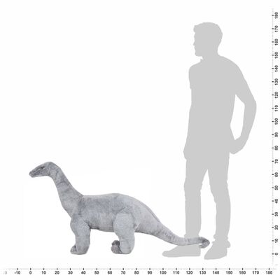 vidaXL Pastat. pliušin. žaislas dinozauras brachiozauras, pilkas, XXL