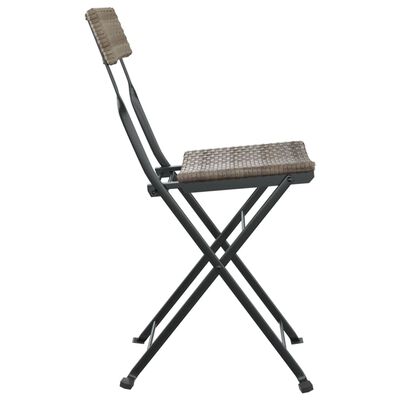 vidaXL Sulankstomos bistro kėdės, 2vnt., pilkos, poliratanas/plienas