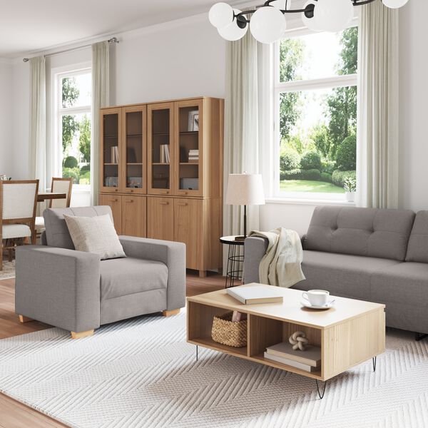 vidaXL Sofa 3 pcs Taupe Lino mišinio audinys
