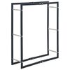 vidaXL Stovas malkoms, juodos spalvos, 80x25x100cm, plienas