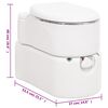 vidaXL Integruotas stovyklavimo tualetas, baltas, 24+17l, HDPE/plienas