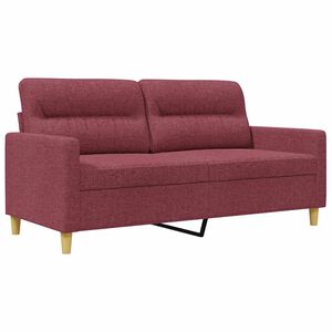 vidaXL Dvivietė sofa, raudonojo vyno spalvos, 140cm, audinys